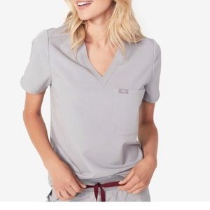 Cement grey Figs Catarina scrub top xxs